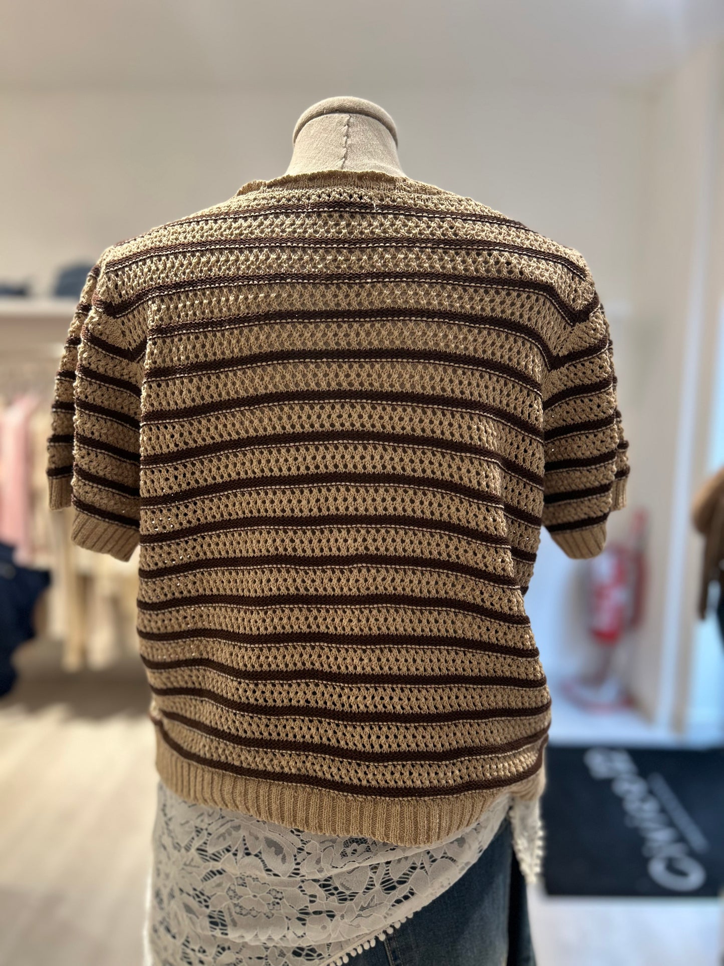 T-shirt crochet a righe