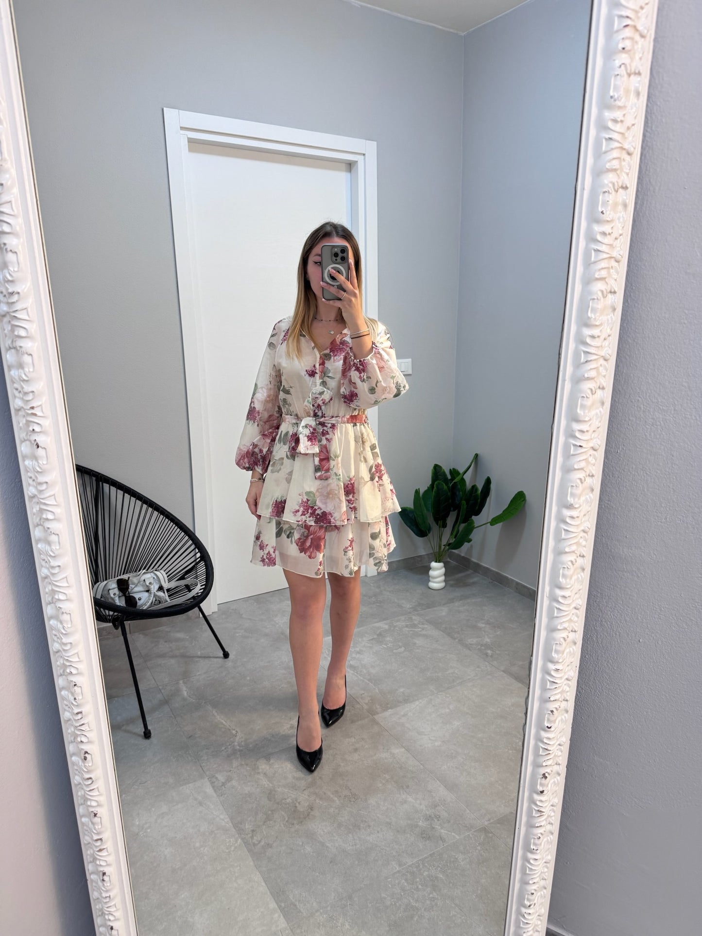 Vestitino fiorellini Bordeaux