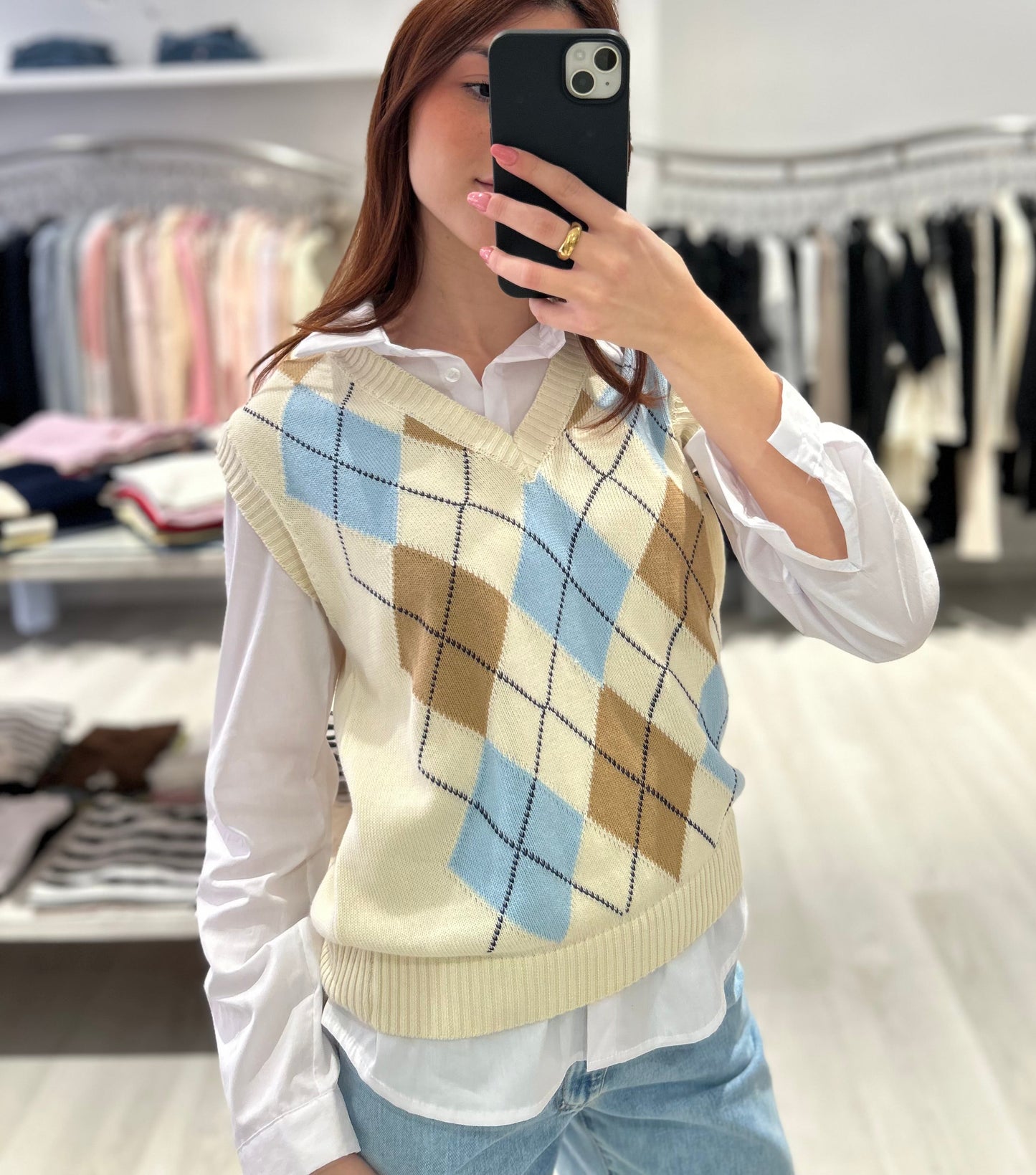 Gilet con rombi