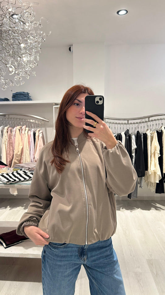 Bomber in felpa con zip