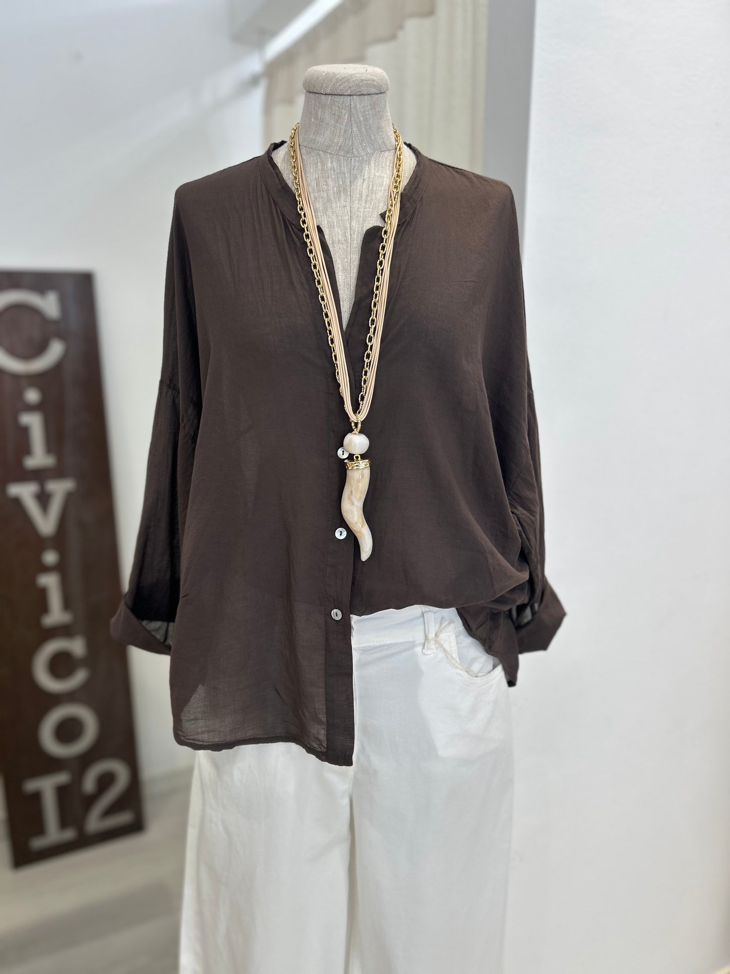 Camicia collo alla coreana