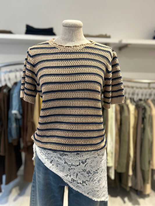 T-shirt crochet a righe