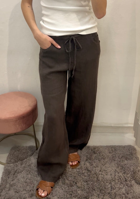 Pantalone palazzo con fiocco