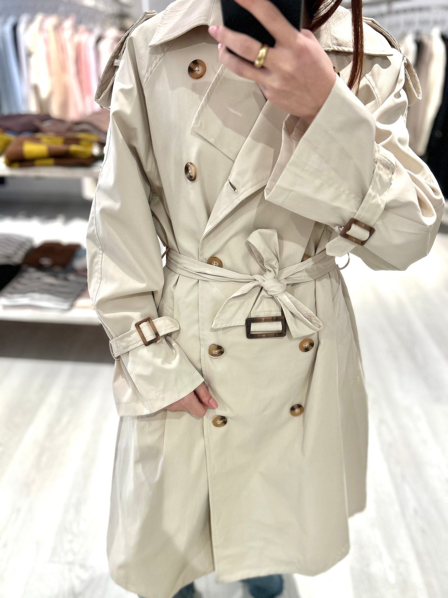 Trench lungo con cintura