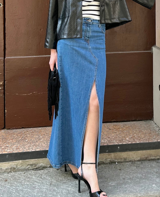 Gonna lunga in denim