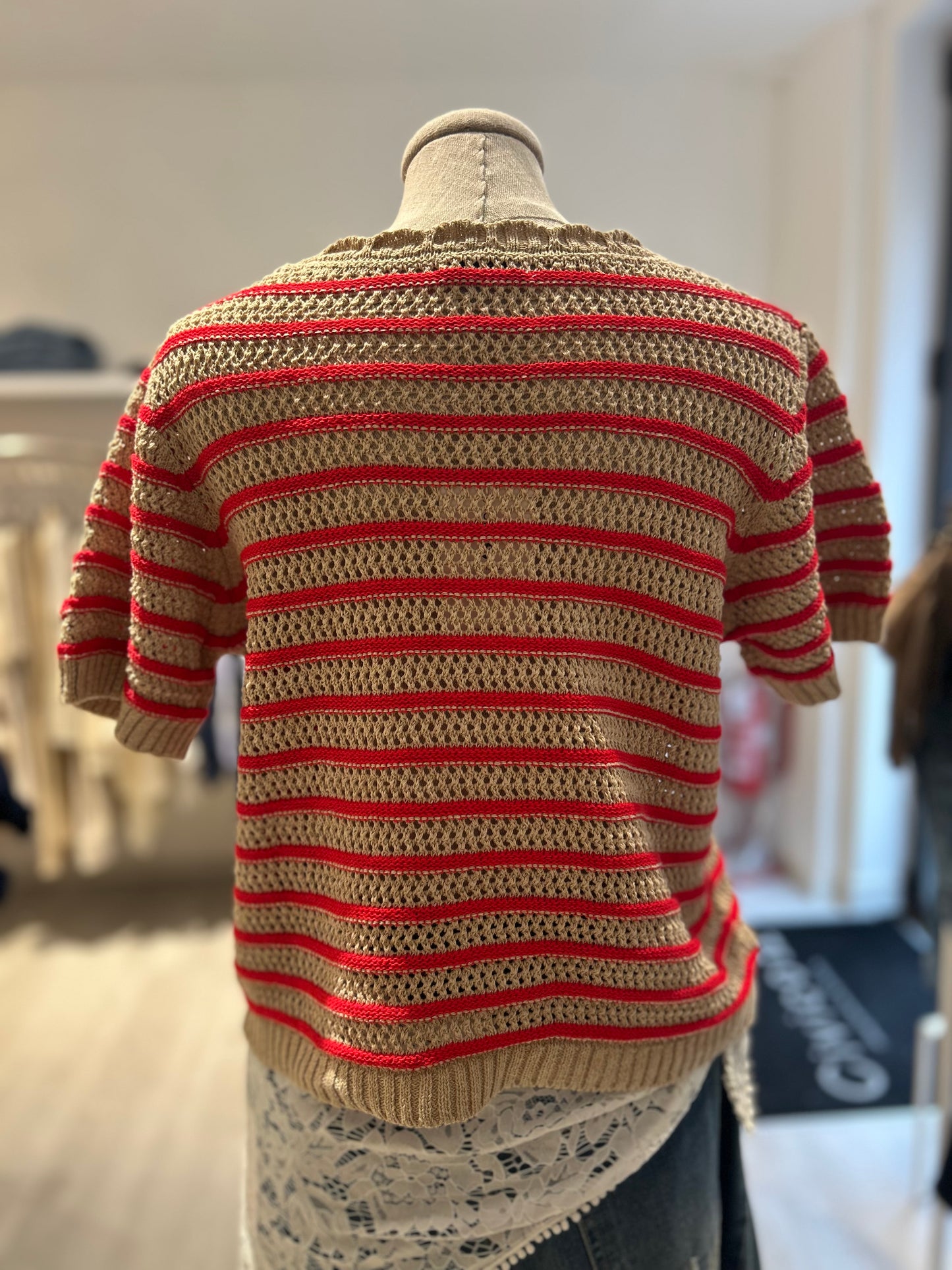 T-shirt crochet a righe