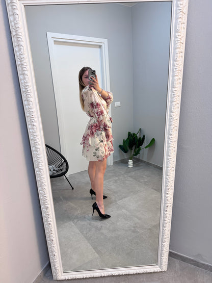 Vestitino fiorellini Bordeaux