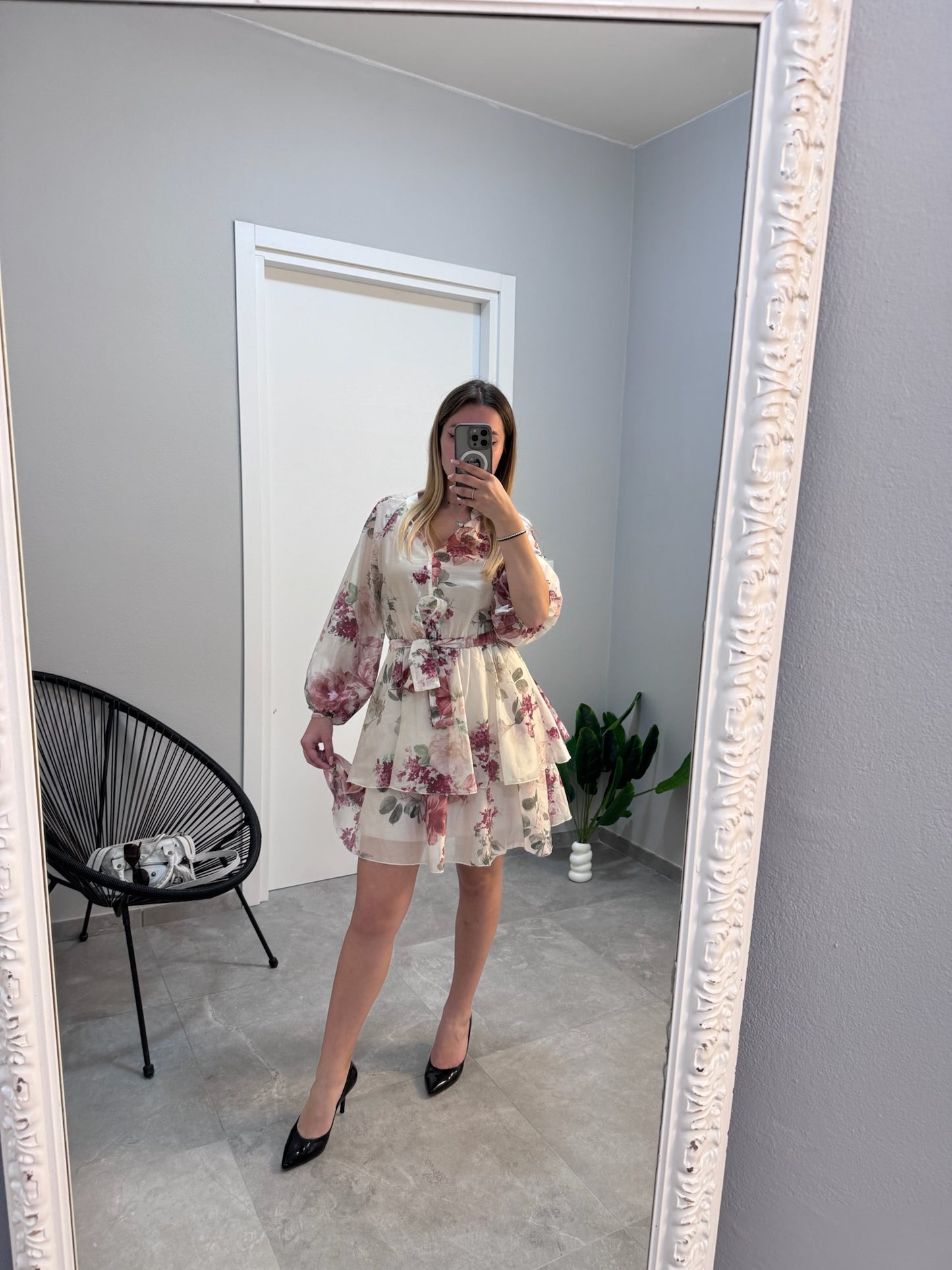 Vestitino fiorellini Bordeaux