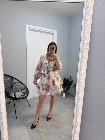 Vestitino fiorellini Bordeaux