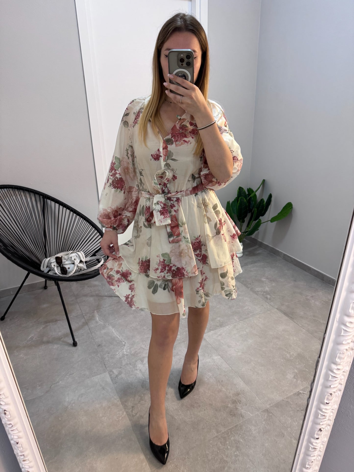 Vestitino fiorellini Bordeaux