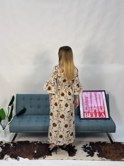 Vestito floreale baige