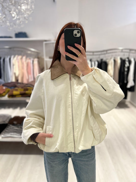 Bomber con colletto scamosciato